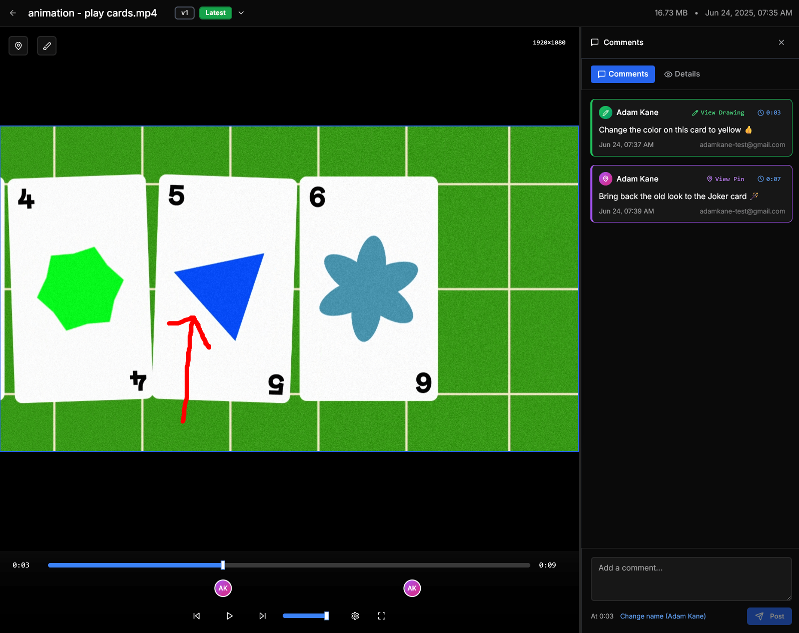Video Review Dashboard Preview